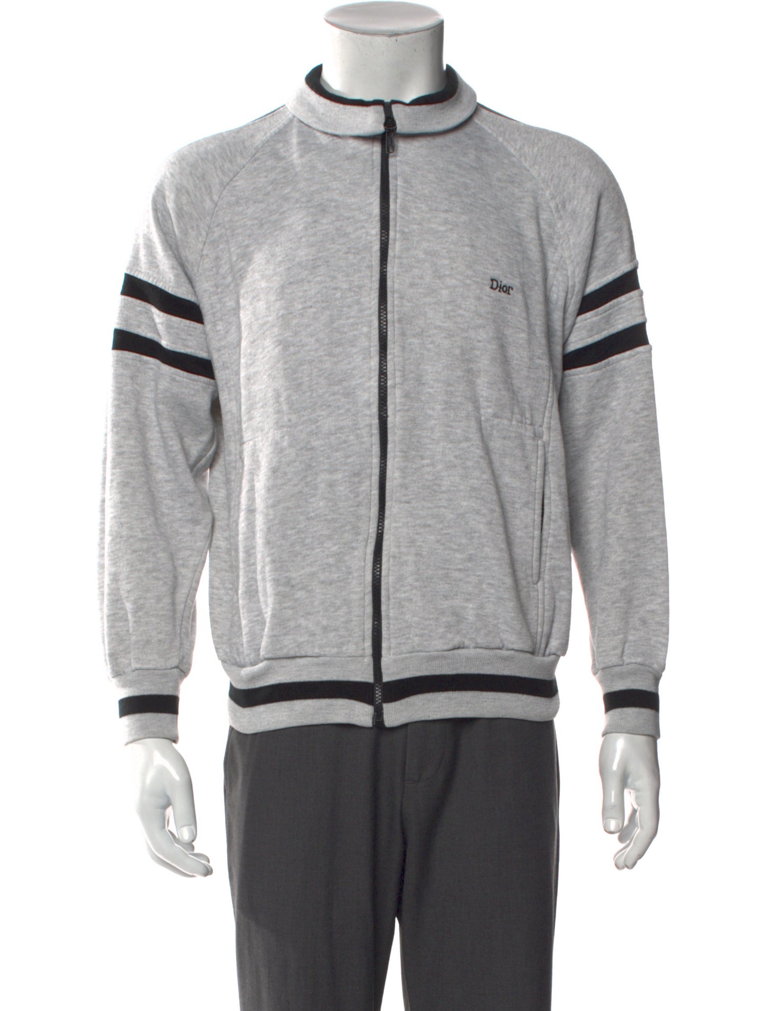 Christian Dior Monsieur Striped Crew Neck Sweatshirt