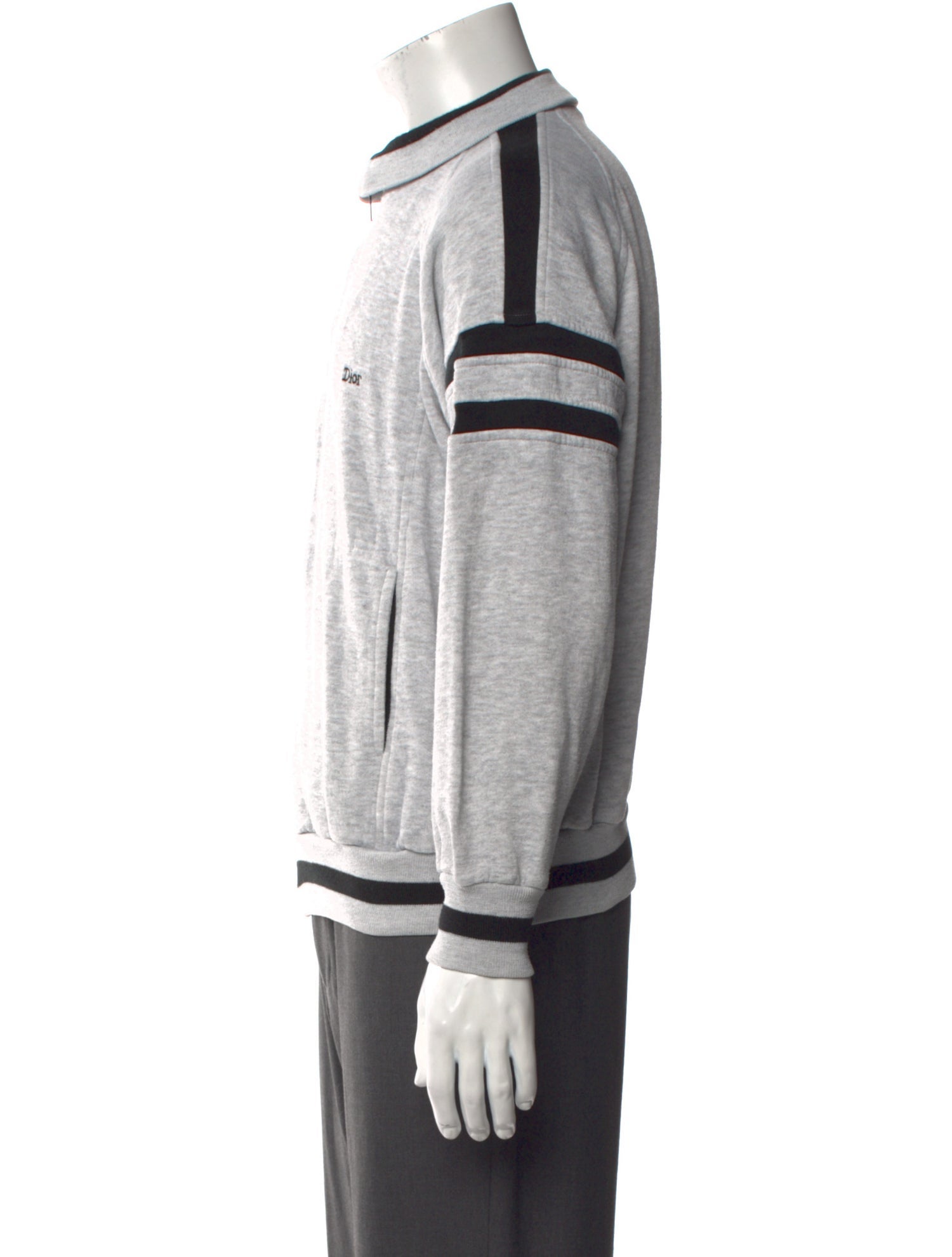 Christian Dior Monsieur Striped Crew Neck Sweatshirt