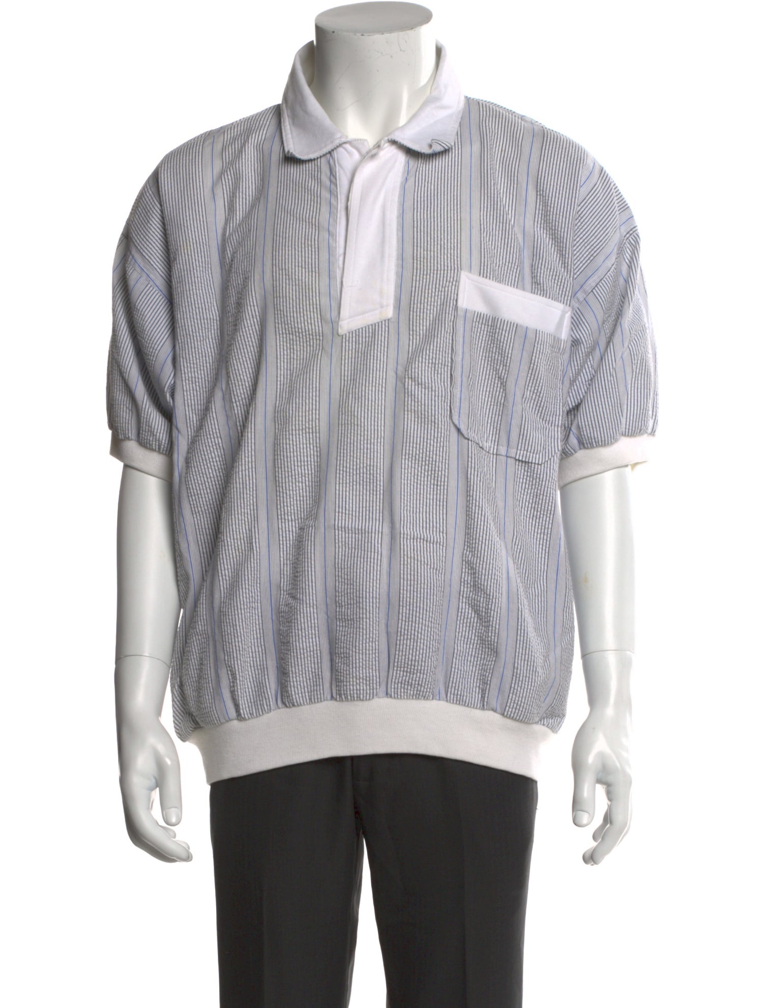 Christian Dior Monsieur Striped Crew Neck Polo Shirt