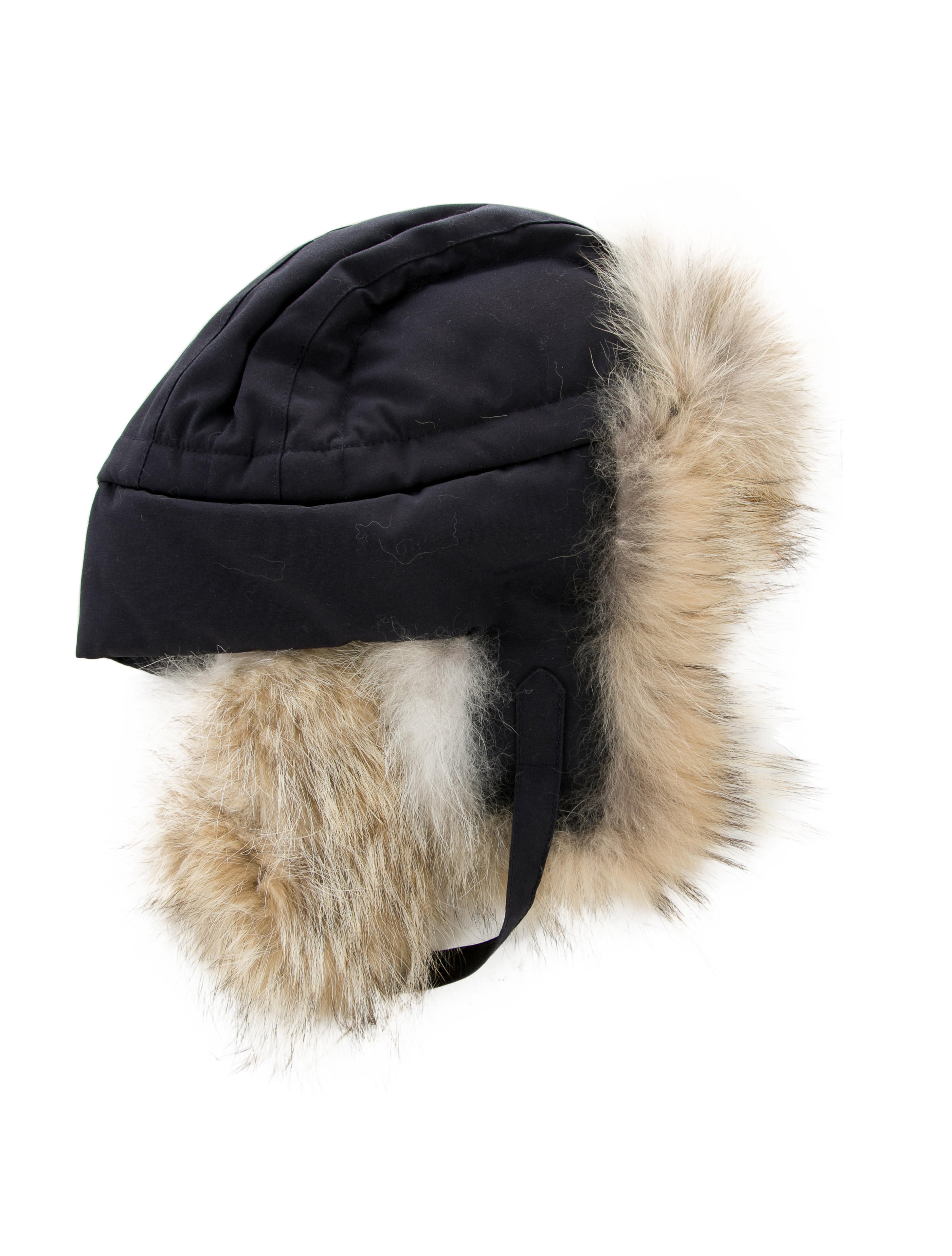 Canada Goose Fur-Trimmed Trapper Hat - Blue Hats, Accessories