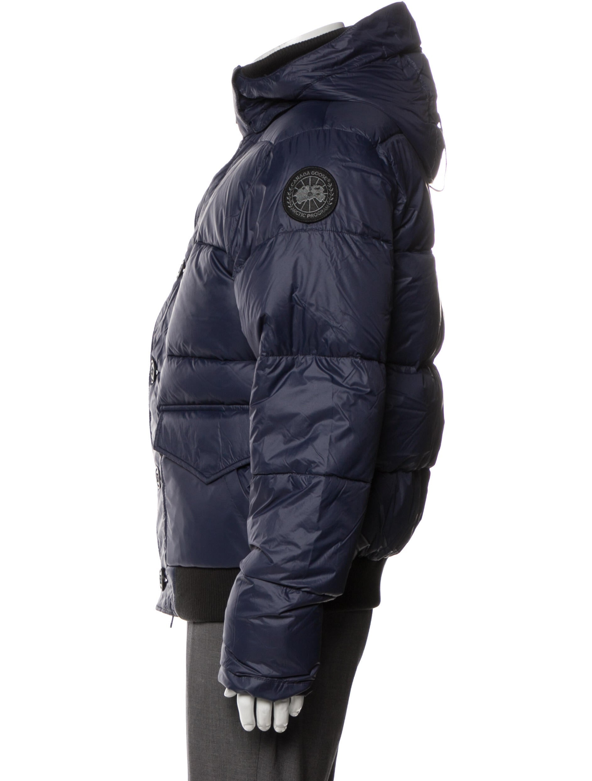Canada Goose Lodge Hoodie Puffer Coat - Blue Outerwear, Clothing