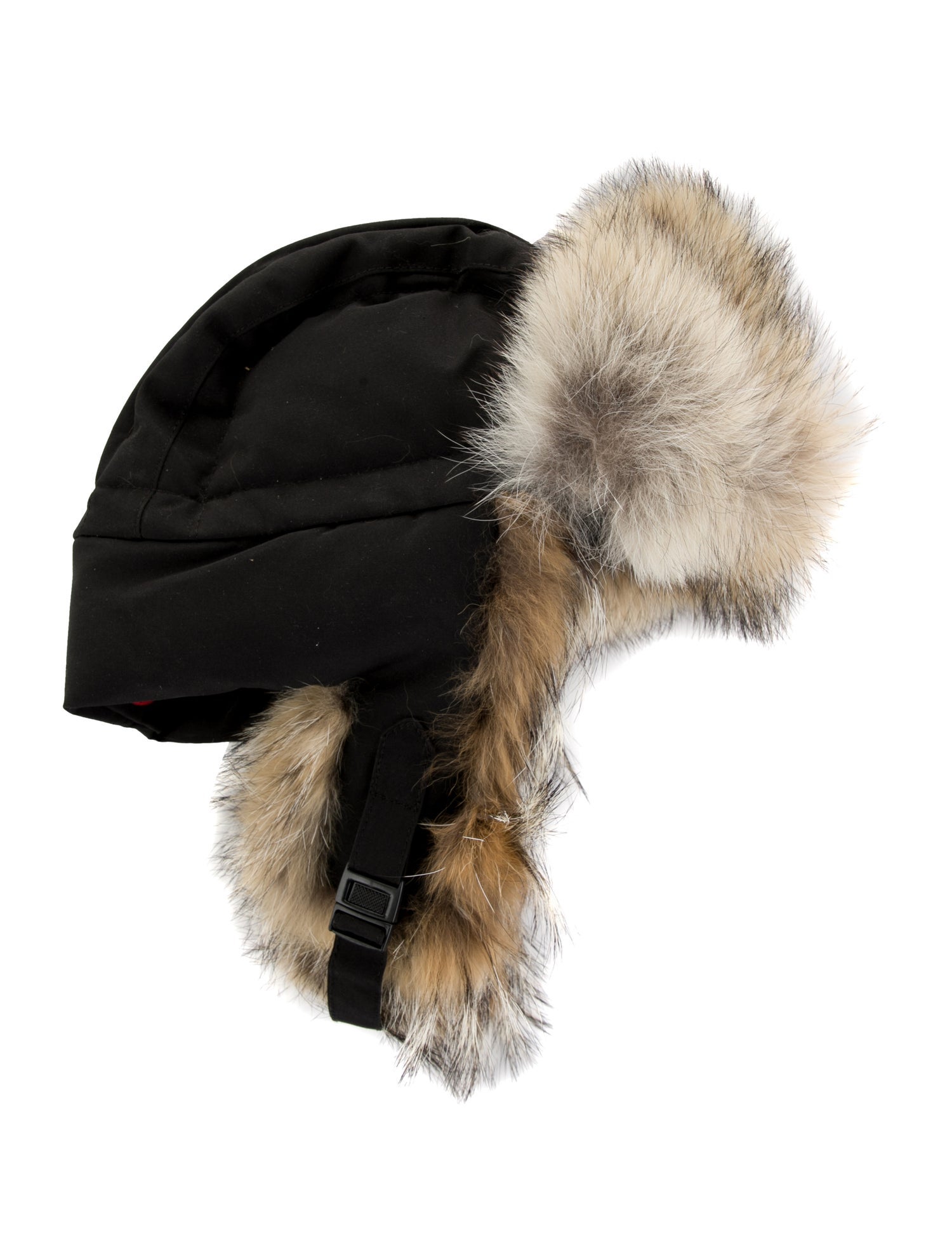 Canada Goose Black Coyote Fur Trimmed Winter Hat