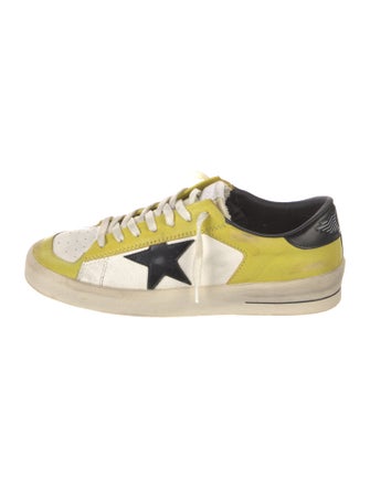 Golden Goose Leather Colorblock Pattern Sneakers