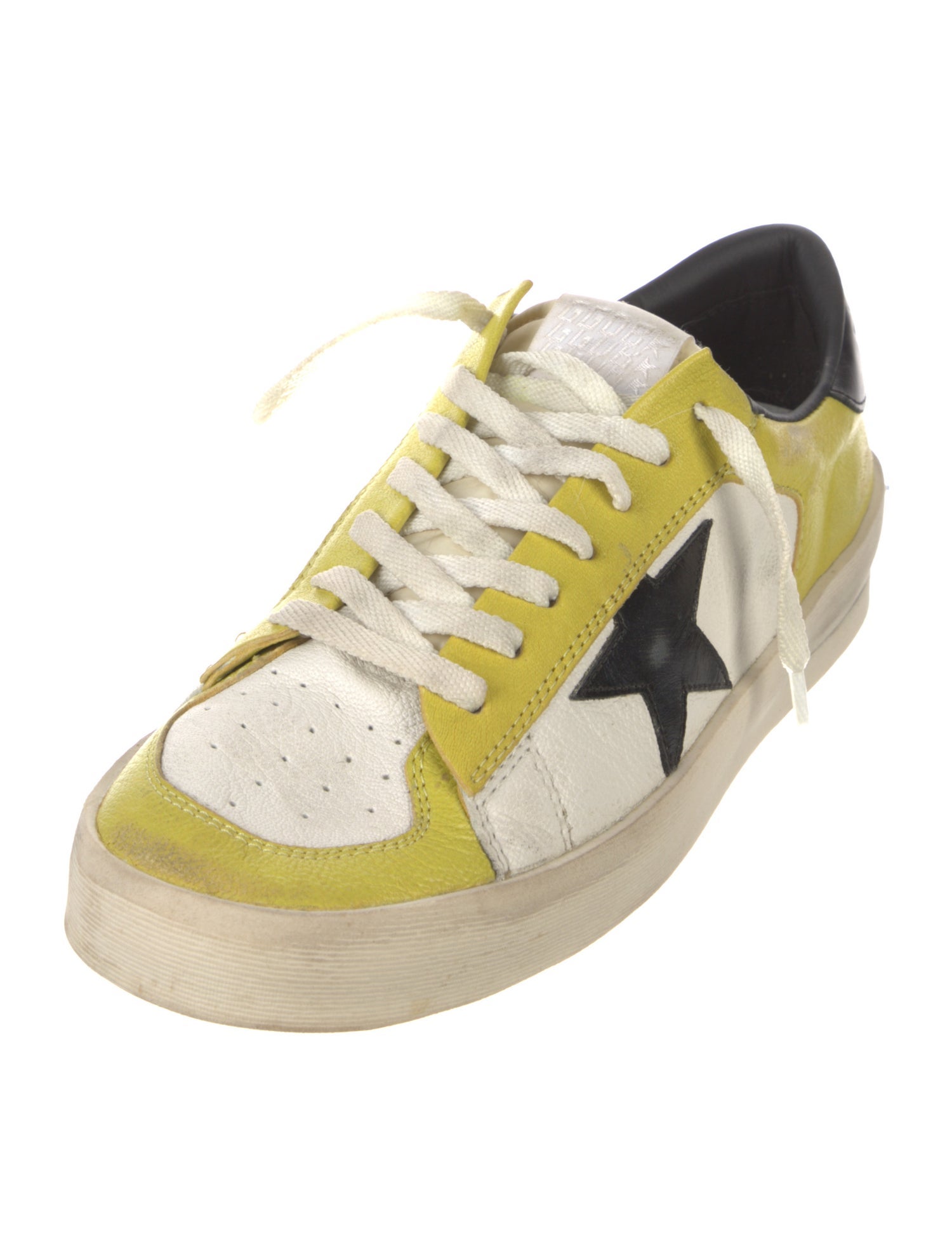 Golden Goose Leather Colorblock Pattern Sneakers