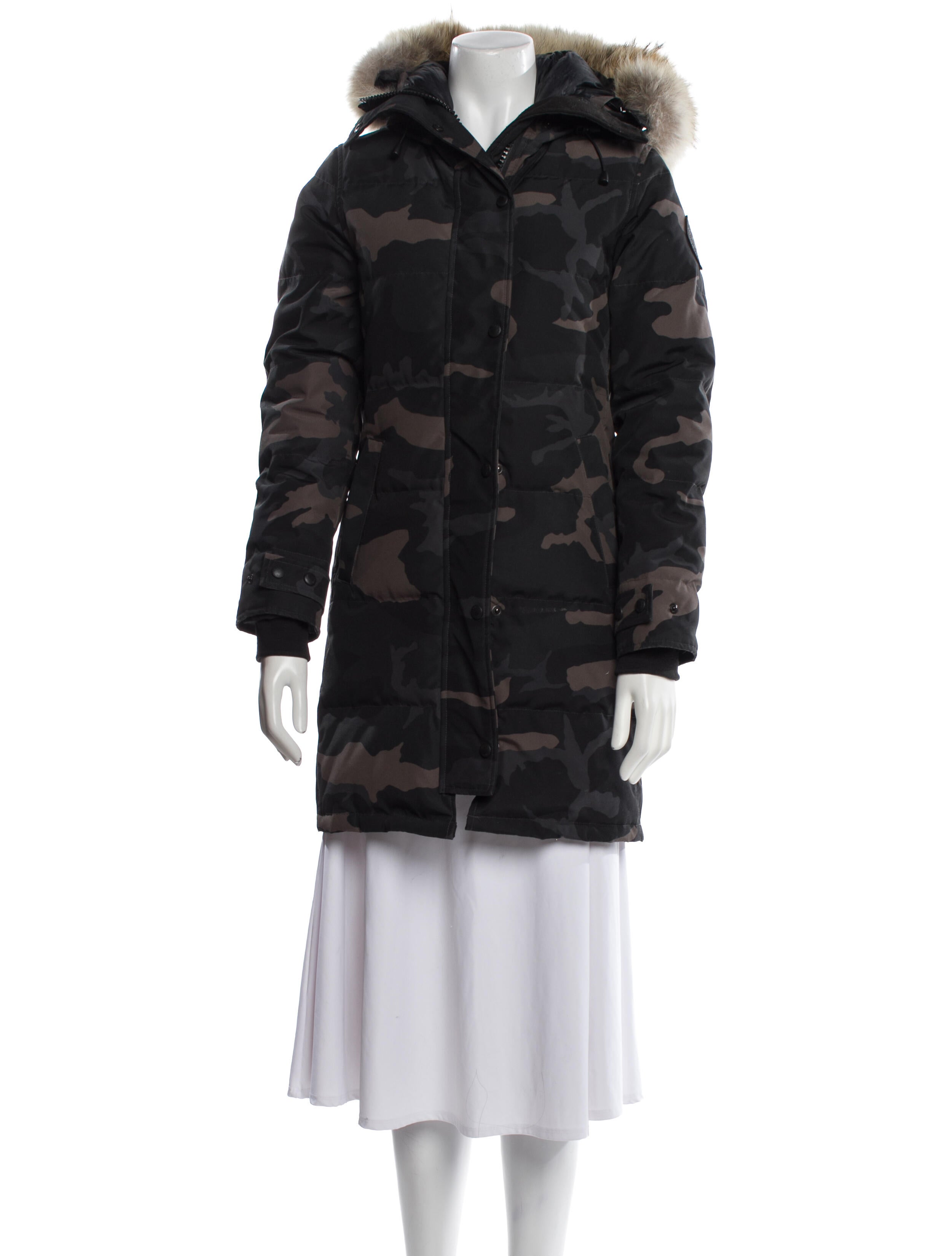Canada Goose Camouflage Print Fur Coat