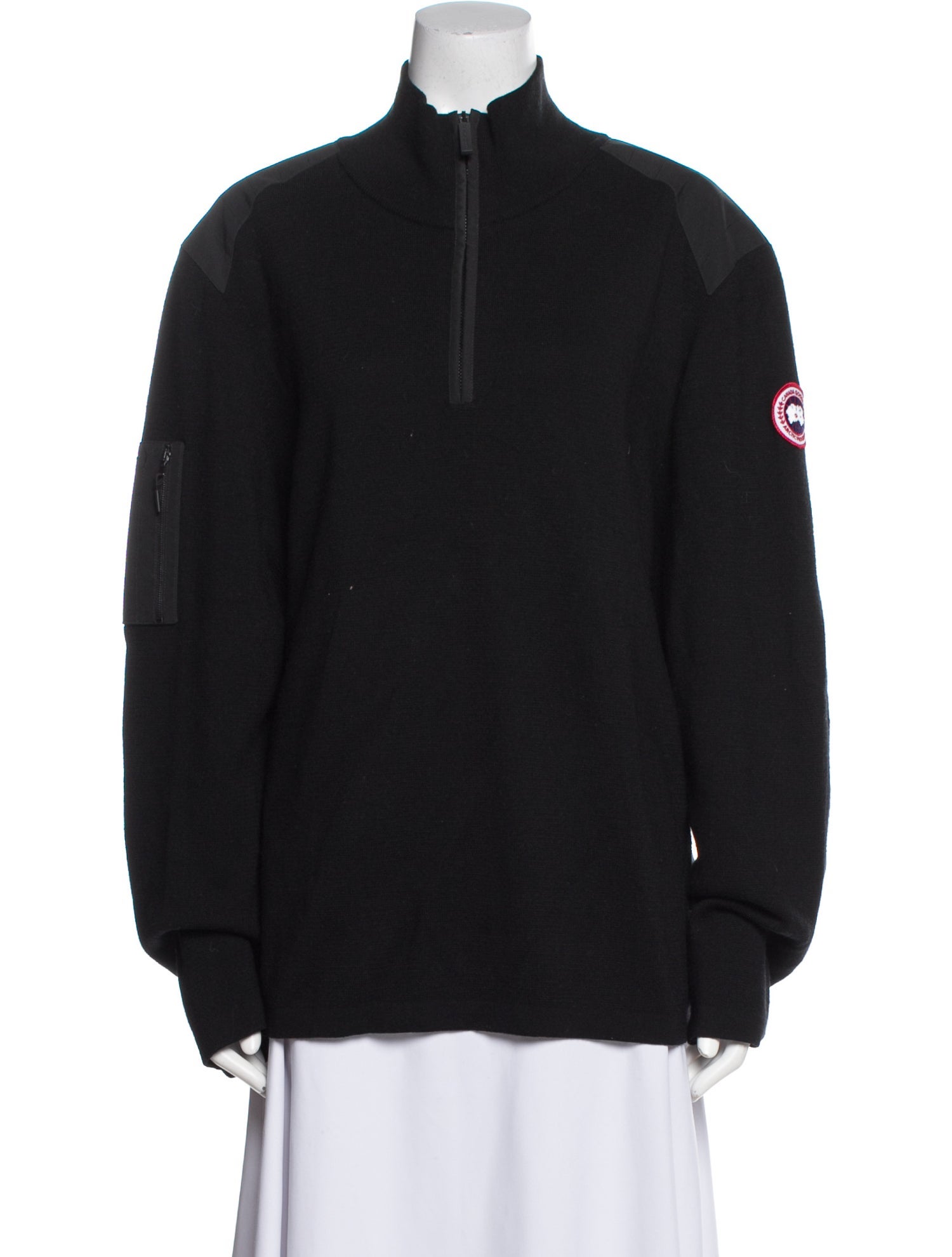 Canada Goose Merino Wool Mock Neck Polo Sweater