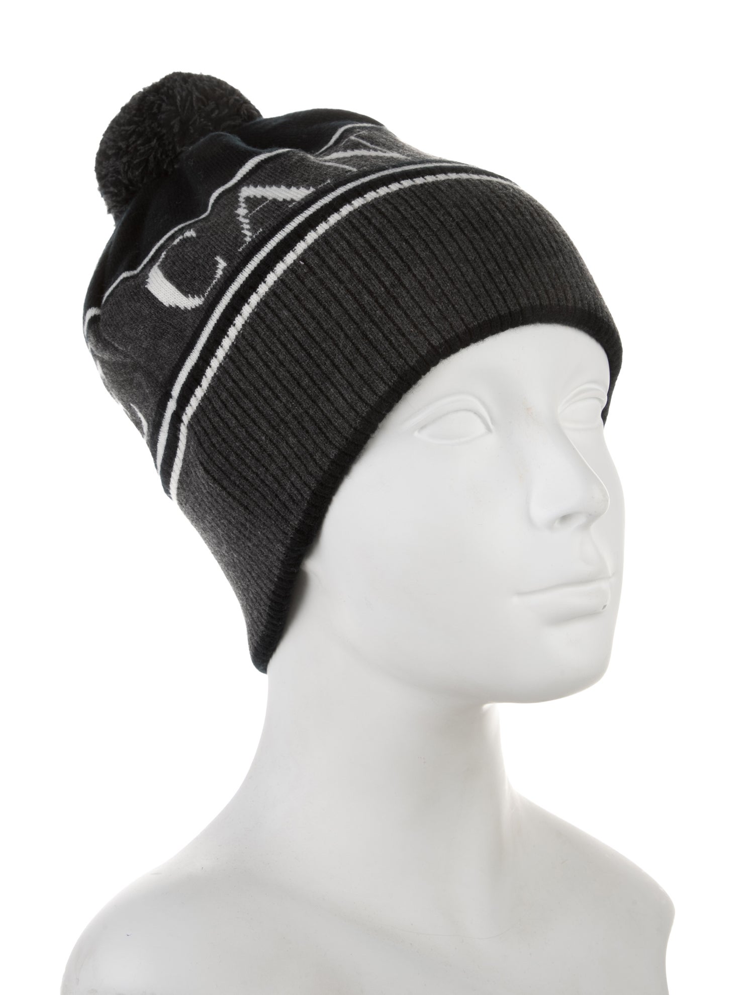 Canada Goose Men's grey Canada Goose pattern print wool blend knit hat. w/Tags