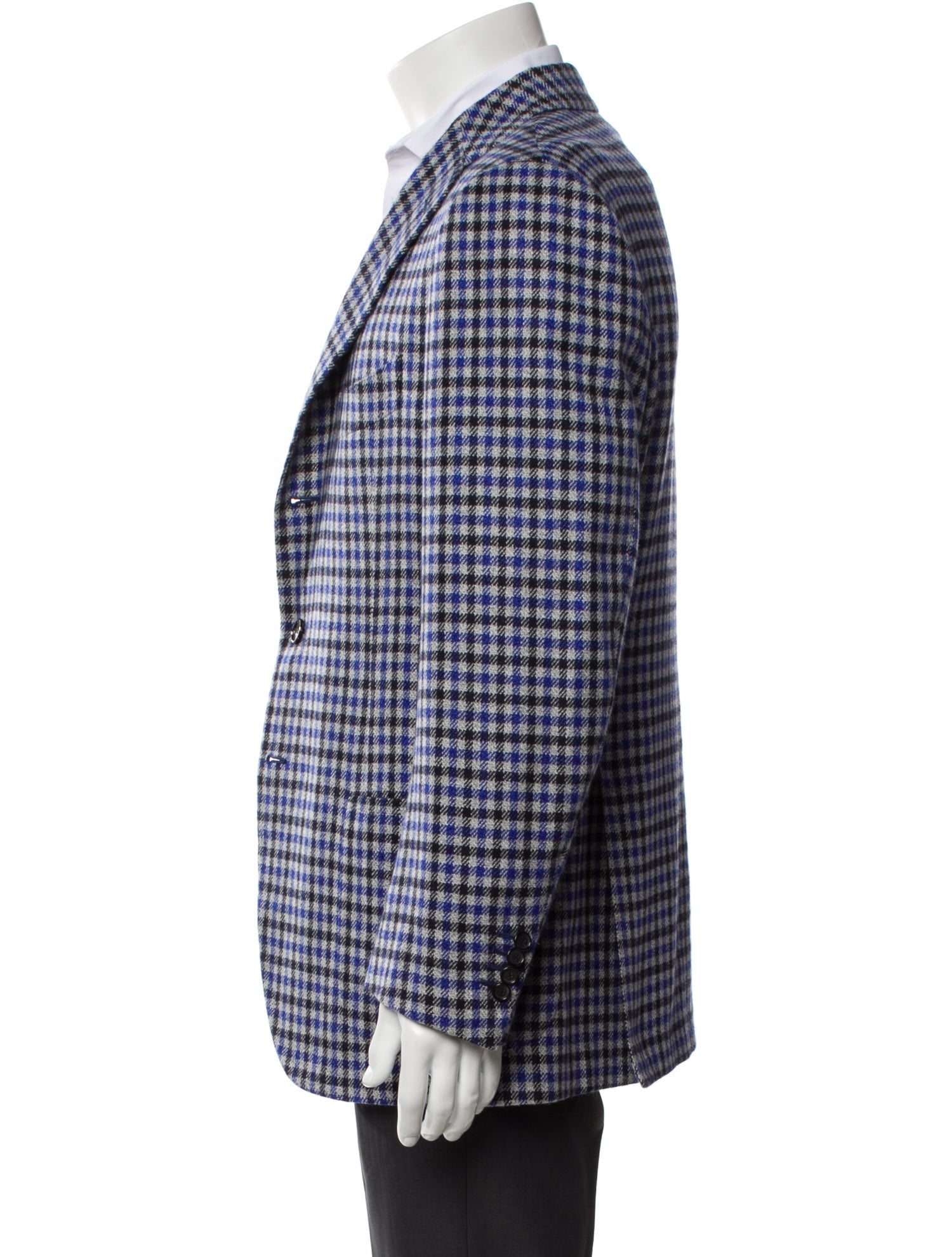 Cesare Attolini Cashmere Plaid Print Blazer