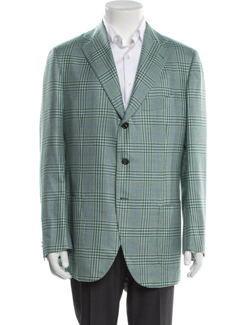 Cesare Attolini Cashmere Plaid Print Blazer