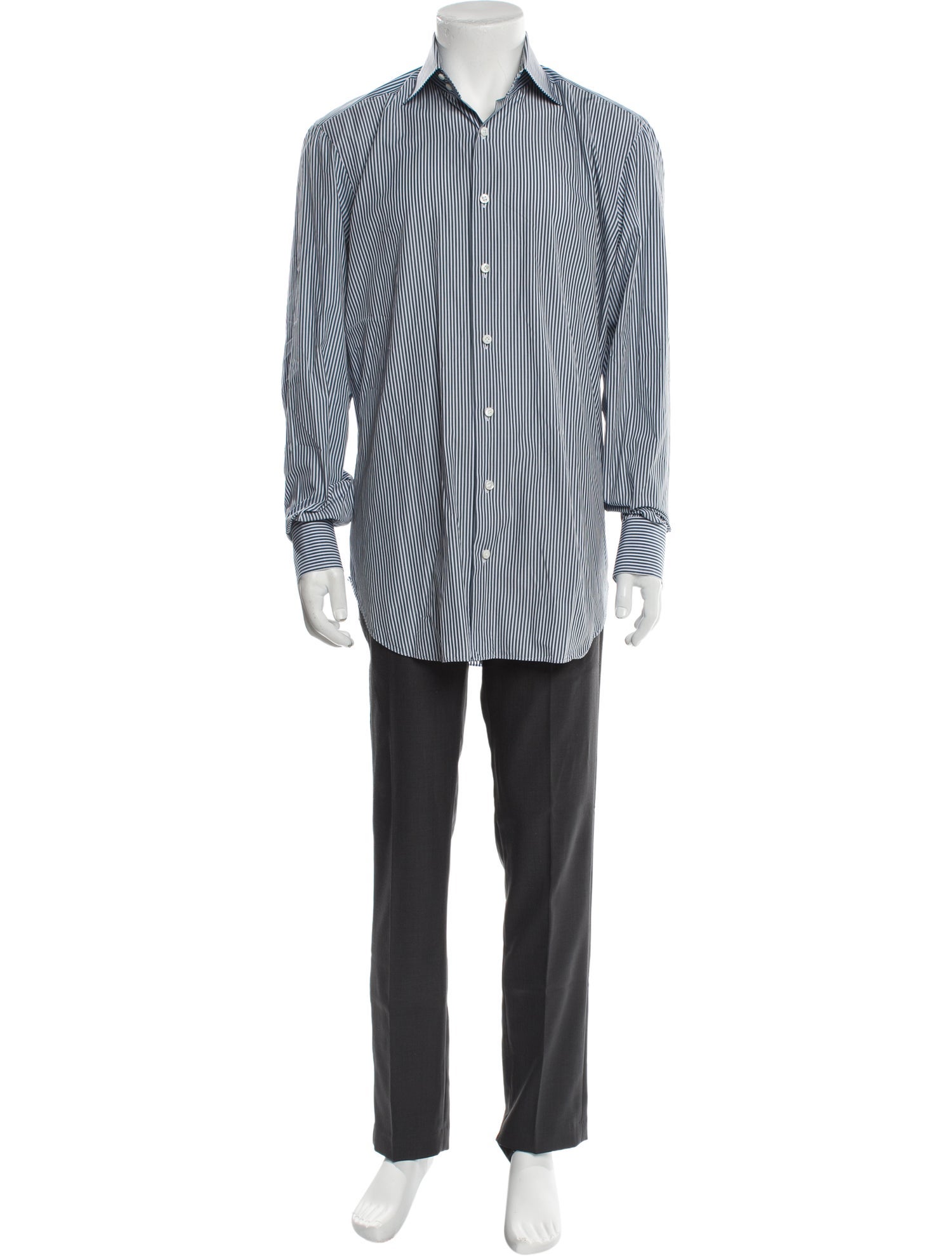 Cesare Attolini Striped Long Sleeve Dress Shirt