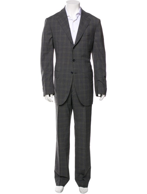 Cesare Attolini Wool Plaid Print Two-Piece Suit