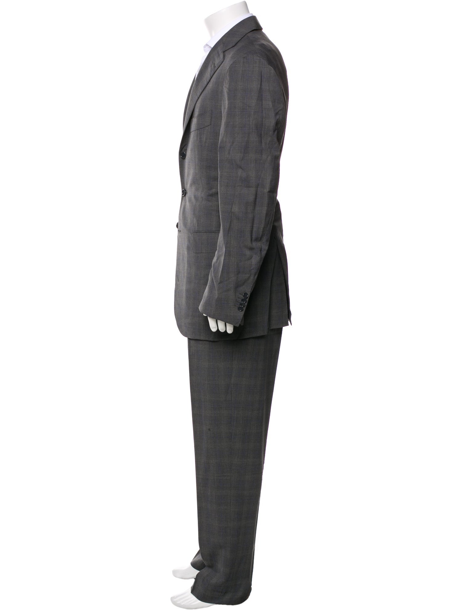 Cesare Attolini Wool Plaid Print Two-Piece Suit