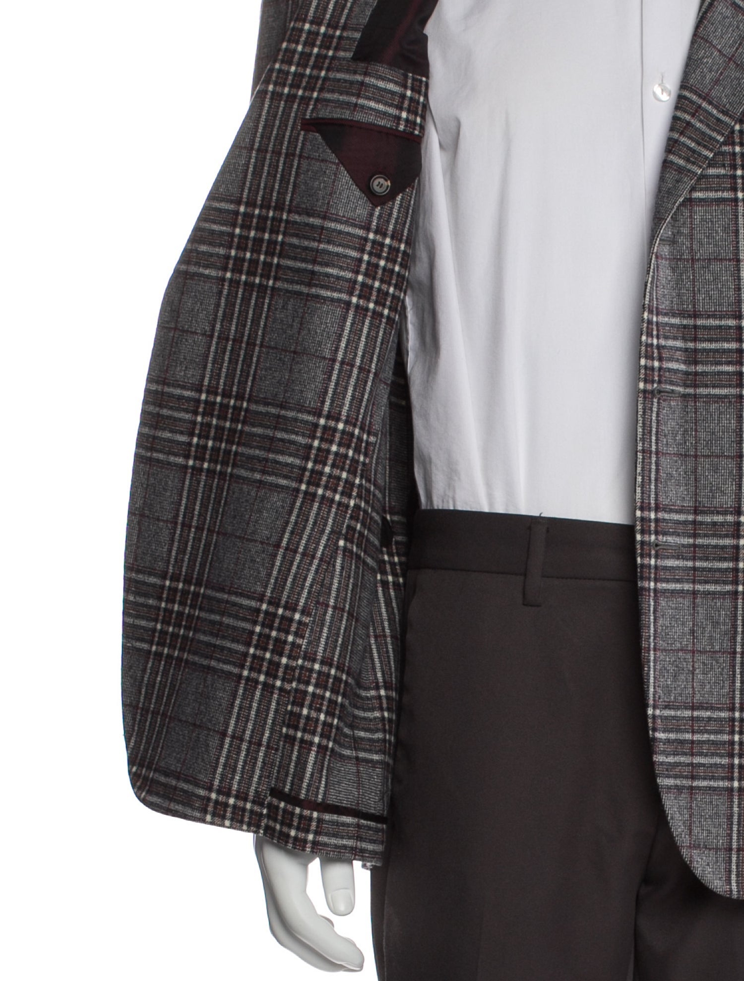 Cesare Attolini Lambskin Plaid Print Blazer