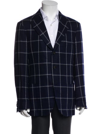 Cesare Attolini Cashmere Plaid Print Blazer