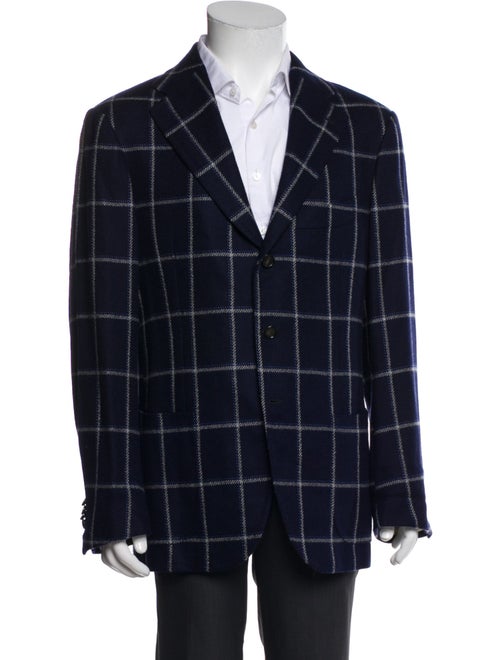 Cesare Attolini Cashmere Plaid Print Blazer