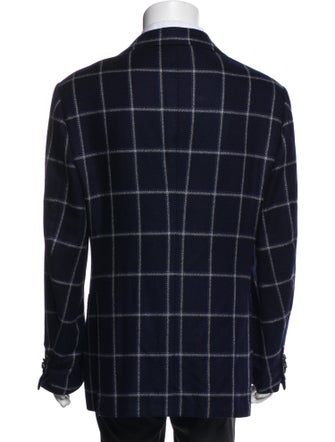 Cesare Attolini Cashmere Plaid Print Blazer