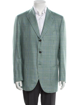 Cesare Attolini Cashmere Plaid Print Blazer