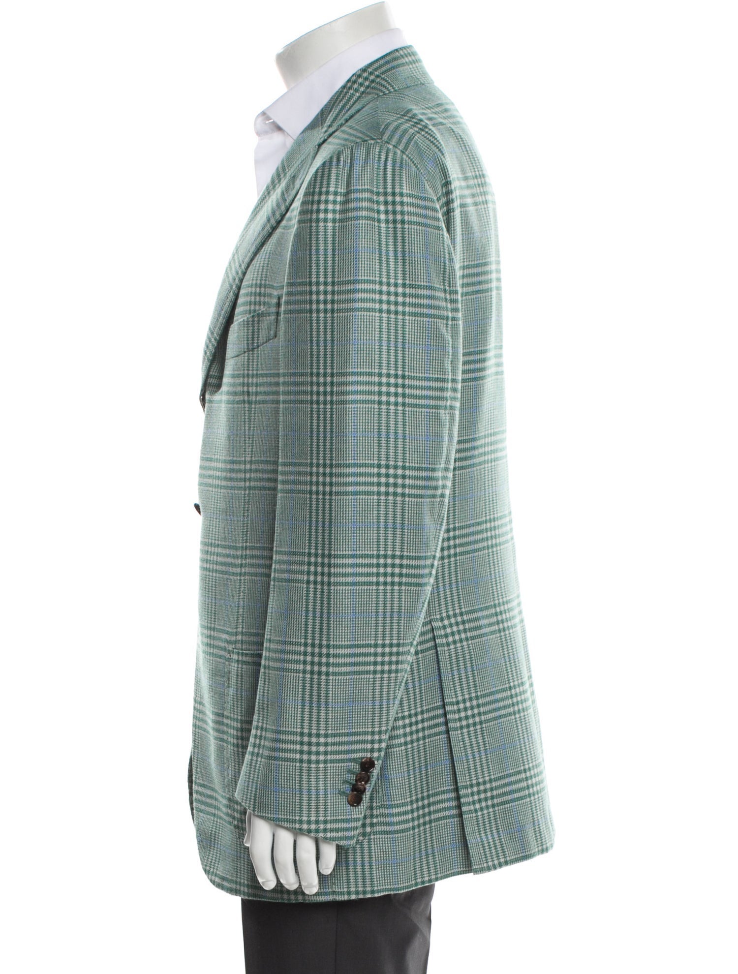 Cesare Attolini Cashmere Plaid Print Blazer