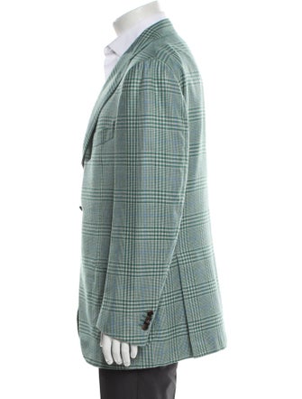 Cesare Attolini Cashmere Plaid Print Blazer