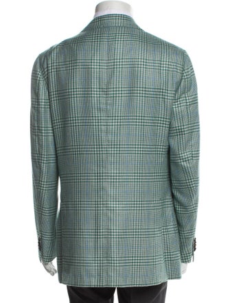 Cesare Attolini Cashmere Plaid Print Blazer