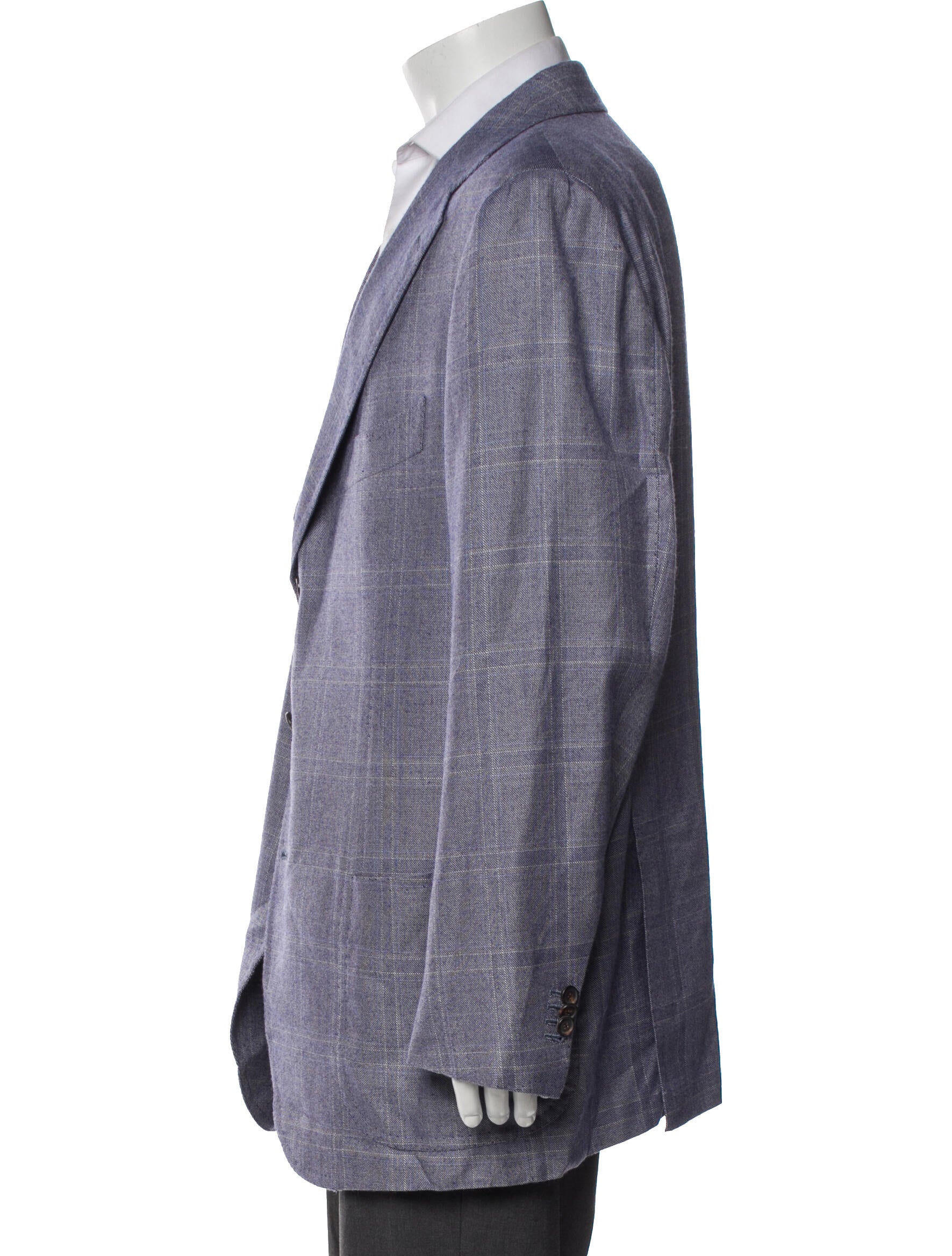 Cesare Attolini Cashmere Plaid Print Overcoat