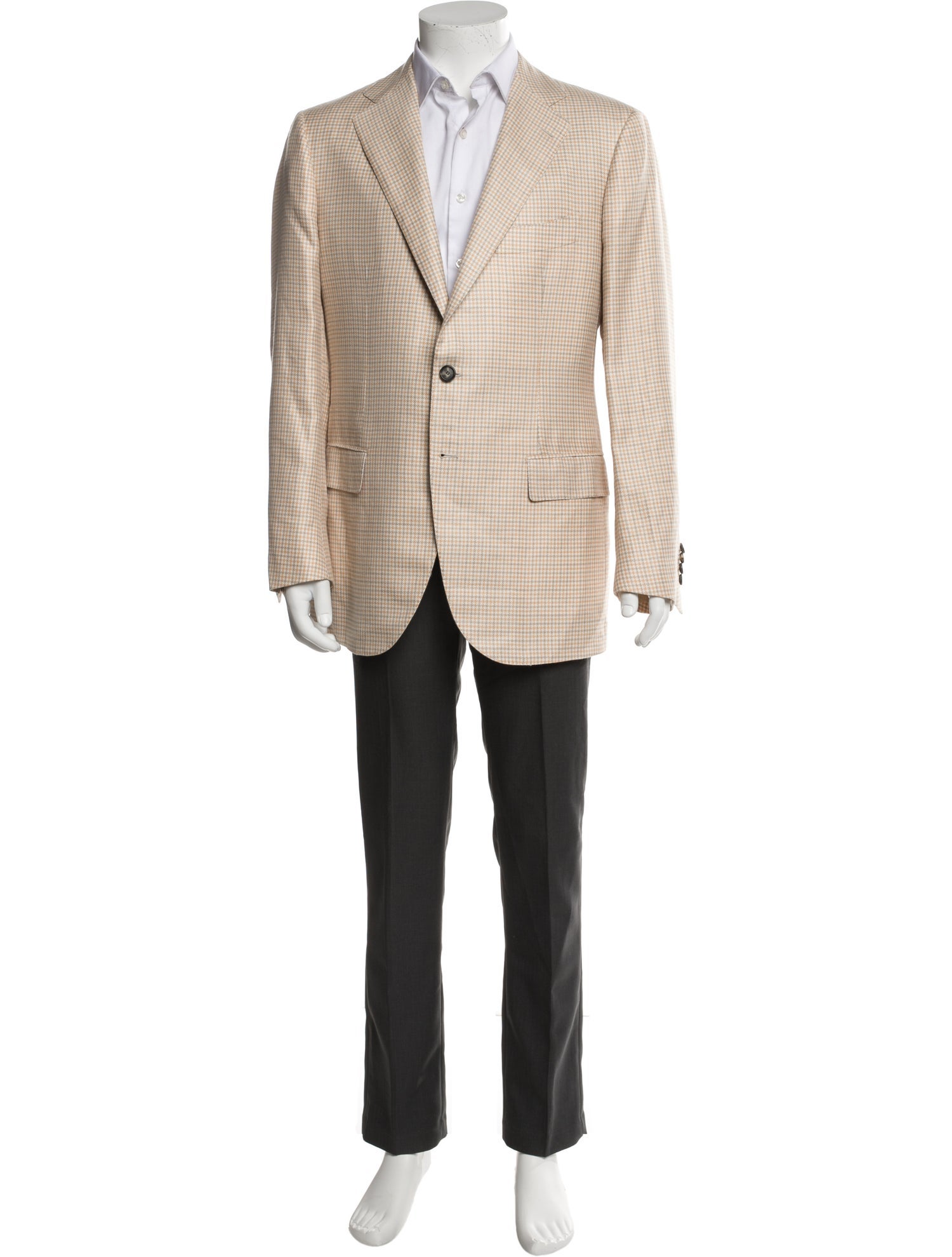 Cesare Attolini Cashmere Plaid Print Blazer