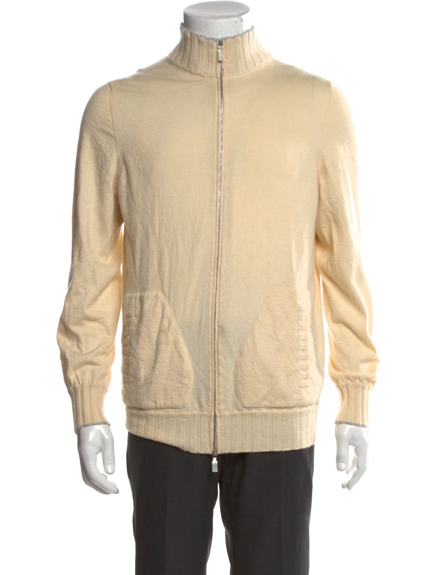 Cesare Attolini Cashmere Mock Neck Cardigan