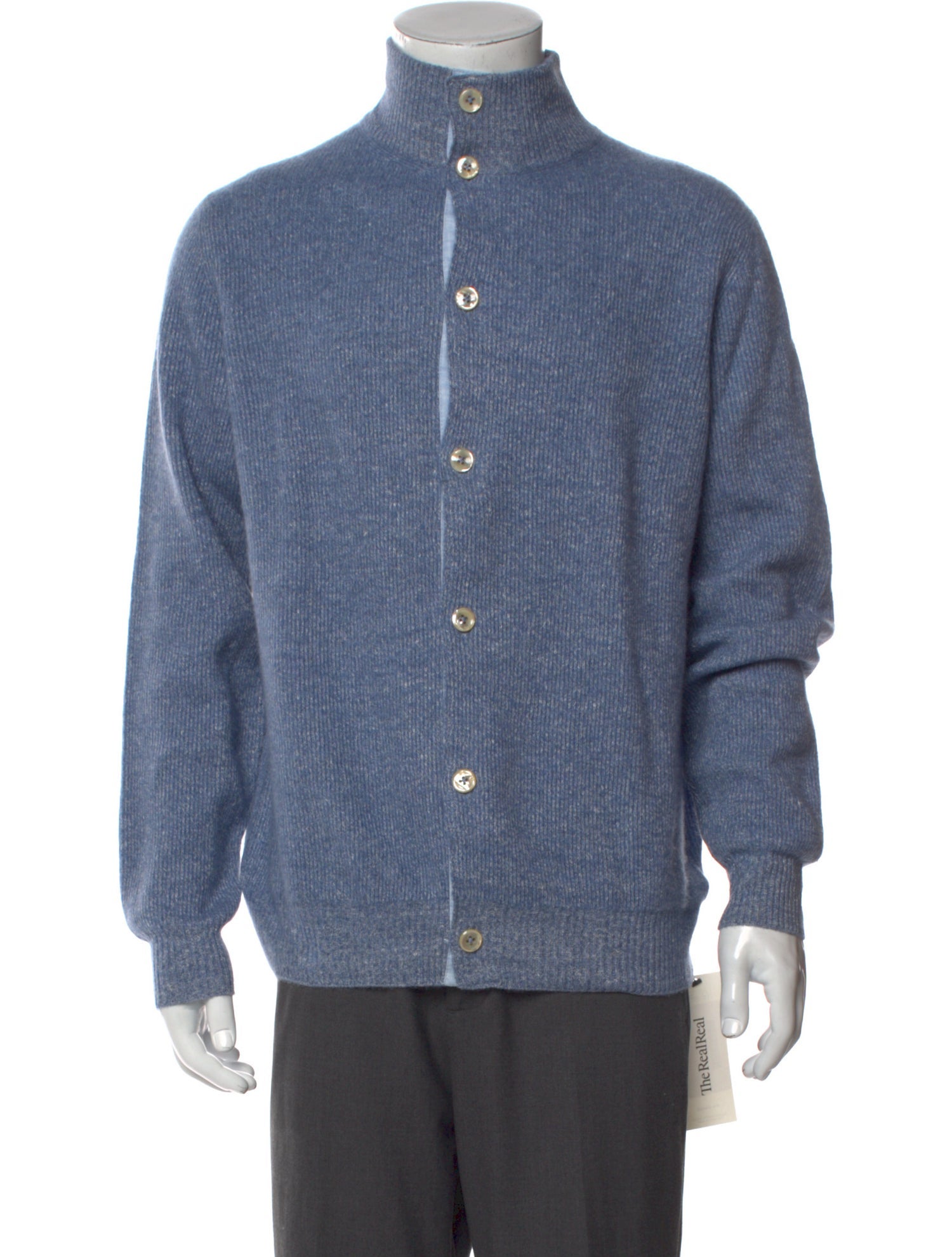 Cesare Attolini Cashmere Mock Neck Cardigan