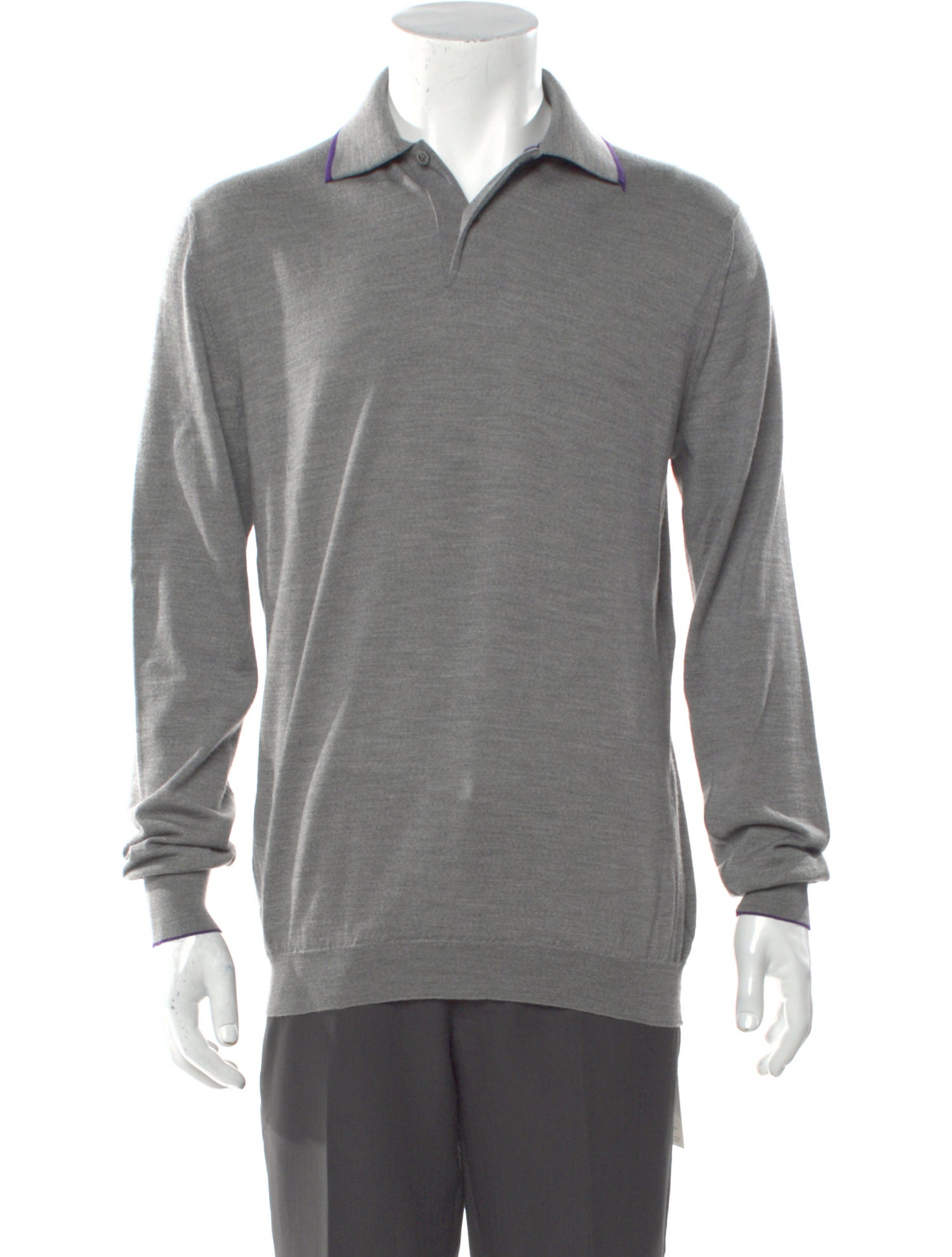 Cesare Attolini Wool Collar Polo Sweater