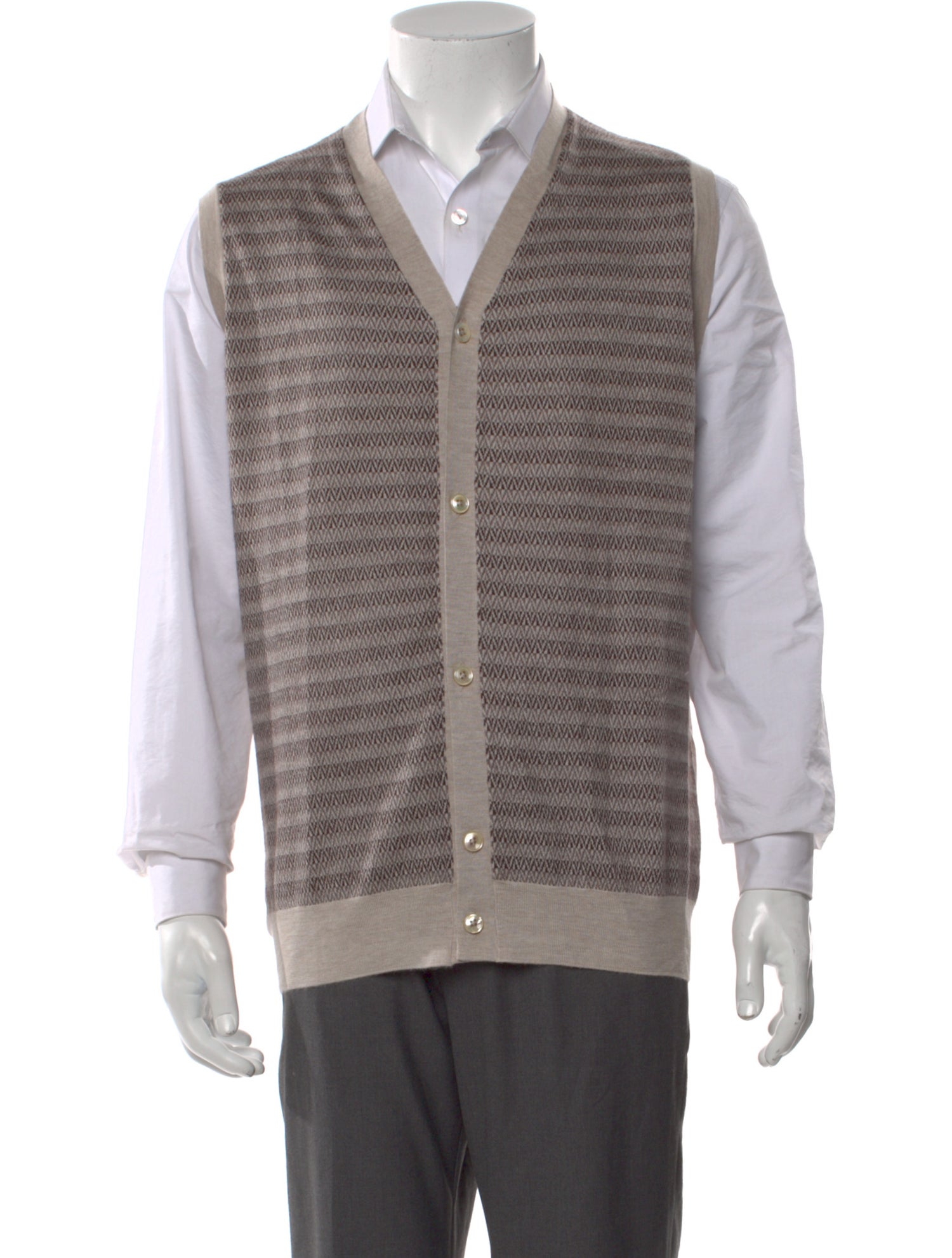 Cesare Attolini Cashmere Striped Sweater Vest