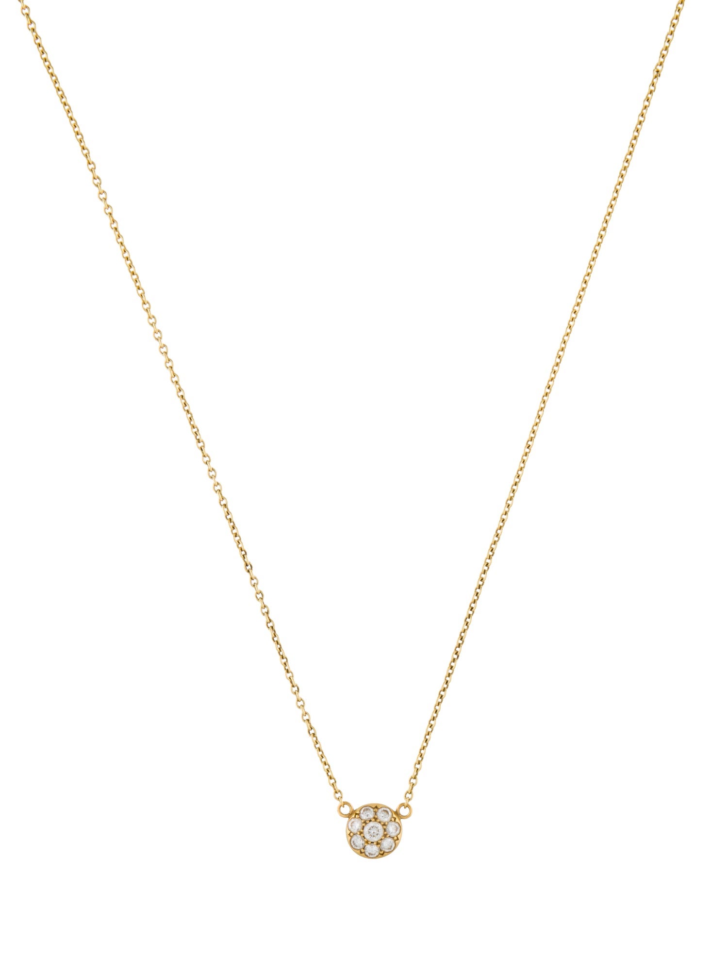Caroline Ellen 20K Diamond Mini Disc Necklace