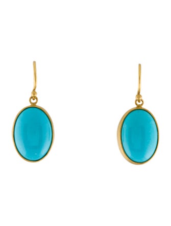 Caroline Ellen 22K Turquoise Drop Earrings