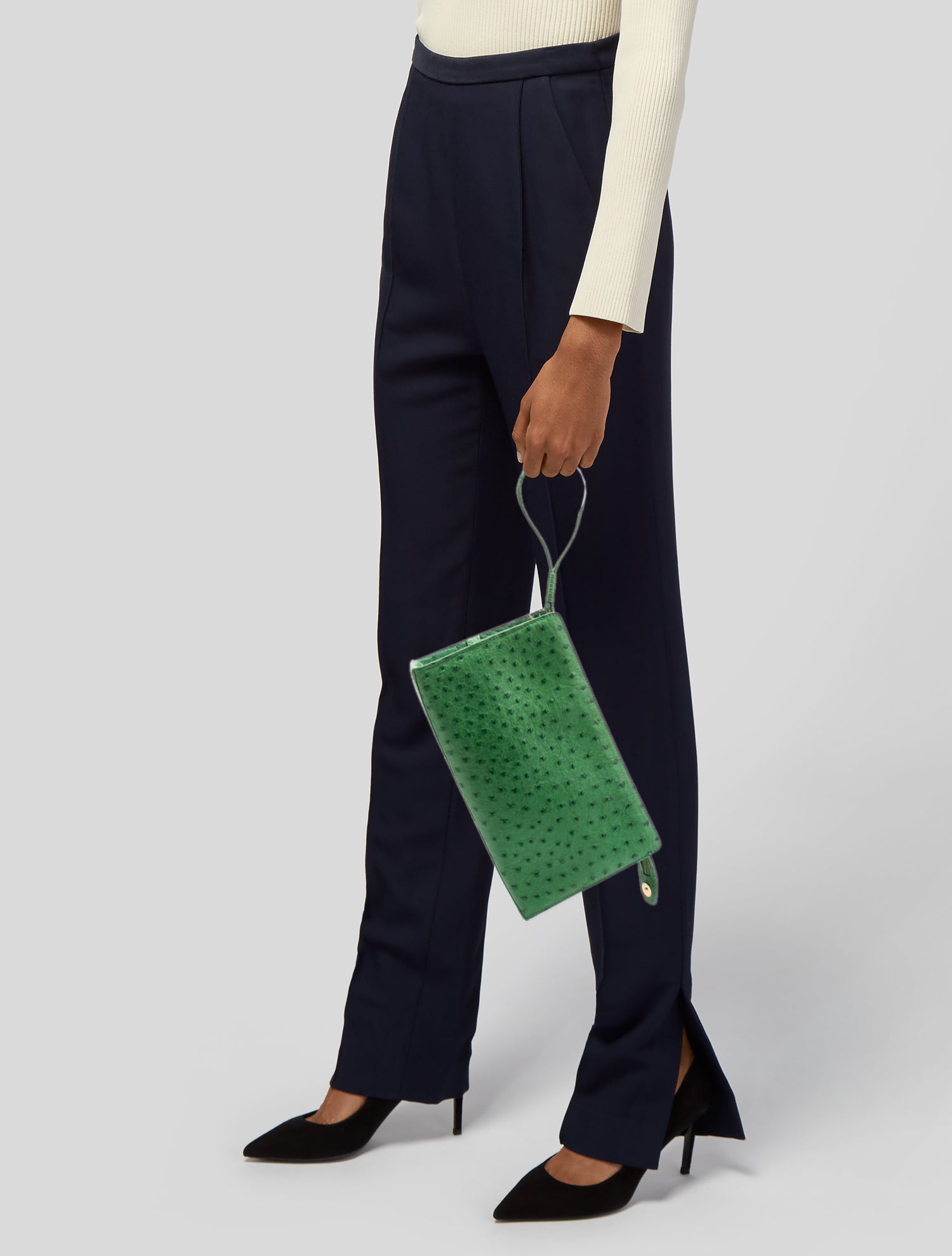 Cece Cord Ostrich Clutch