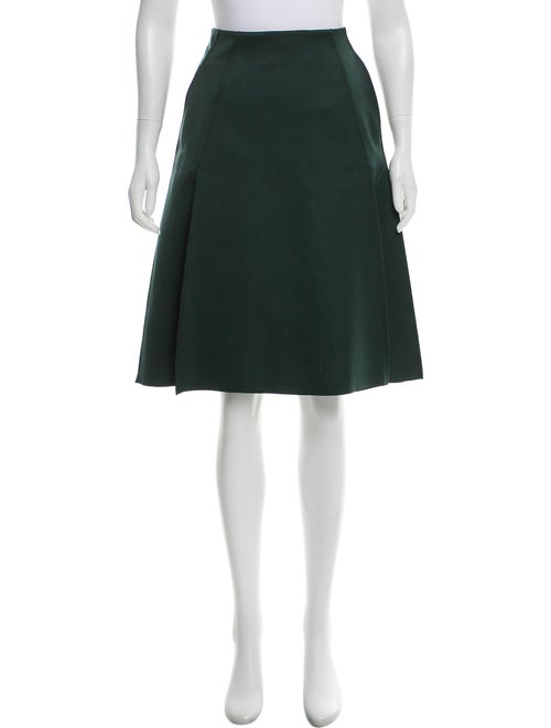 Cédric Charlier Pleated Midi Skirt Green