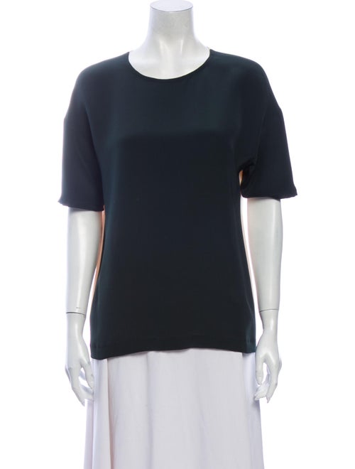 Cédric Charlier Silk Crew Neck T-Shirt Green