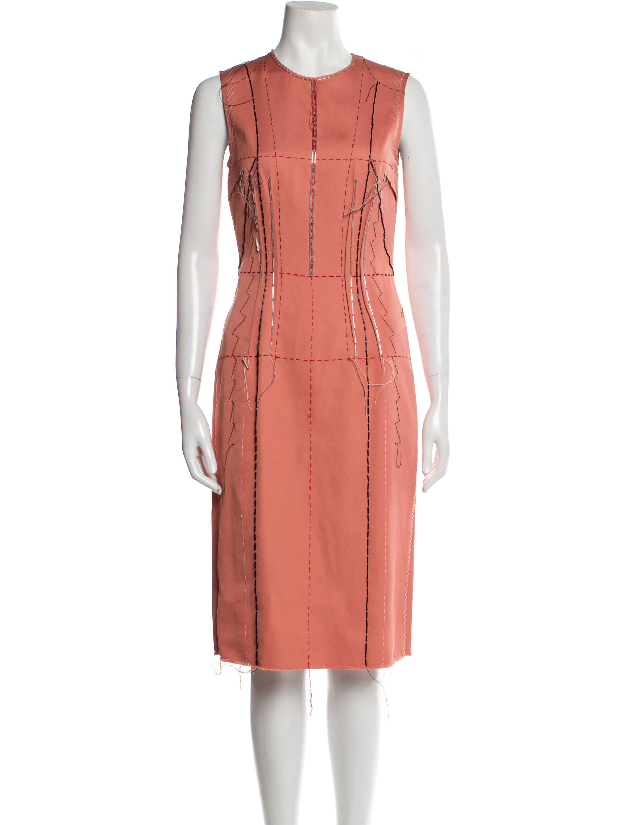 Cédric Charlier Crew Neck Midi Length Dress