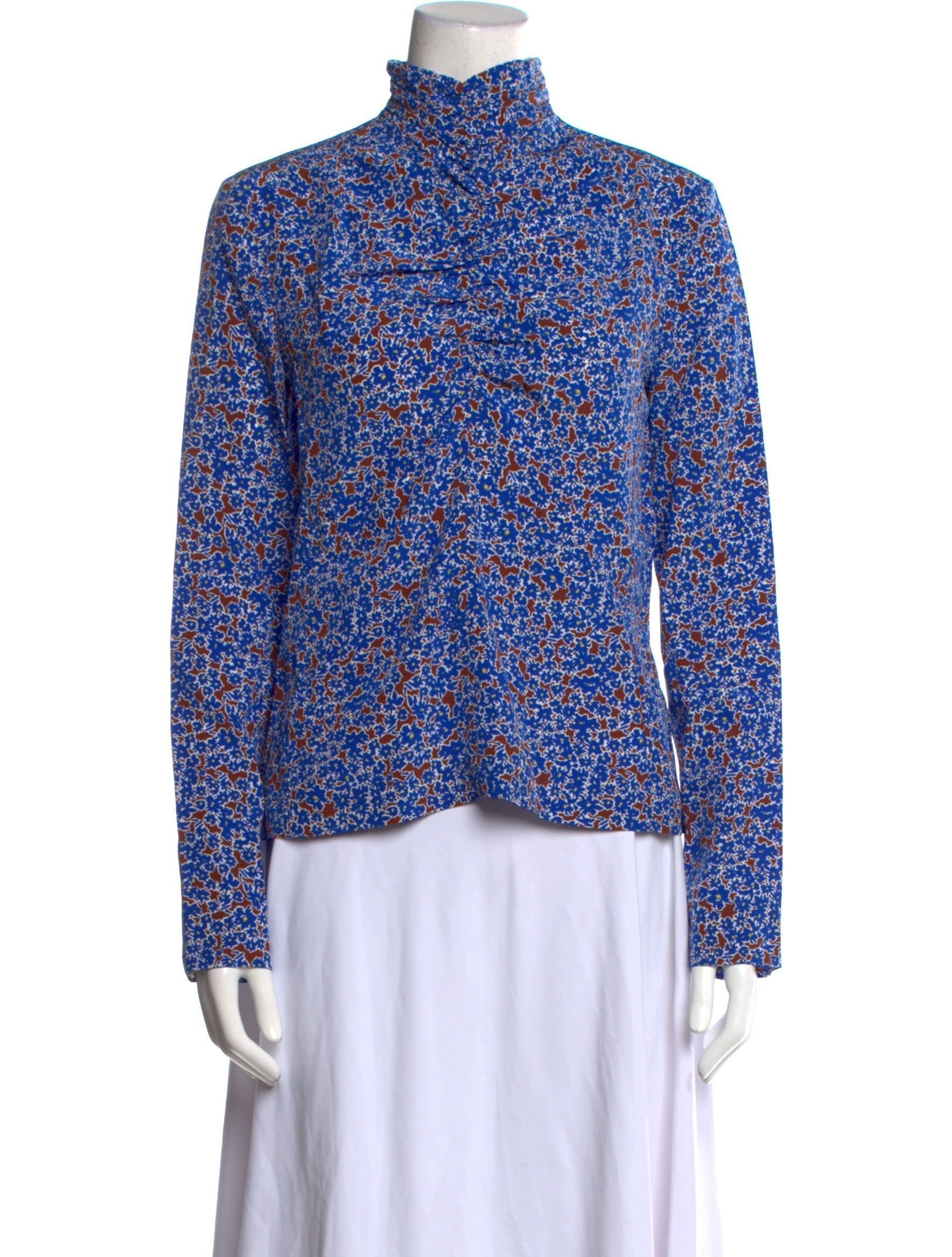 Cédric Charlier Silk Floral Print Blouse