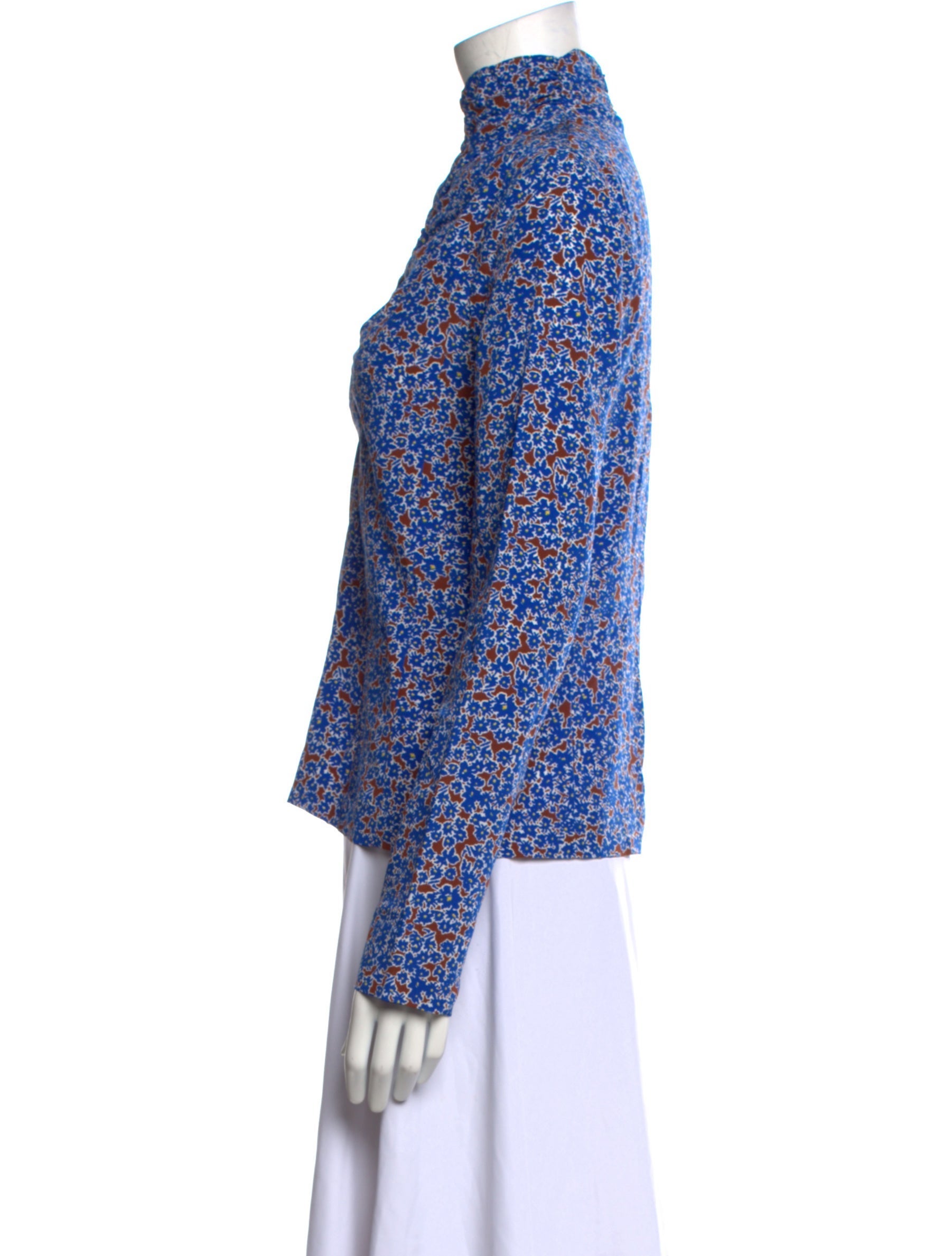 Cédric Charlier Silk Floral Print Blouse