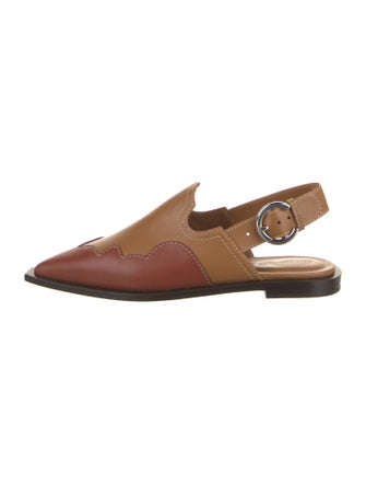 Cédric Charlier Leather Slingback Flats