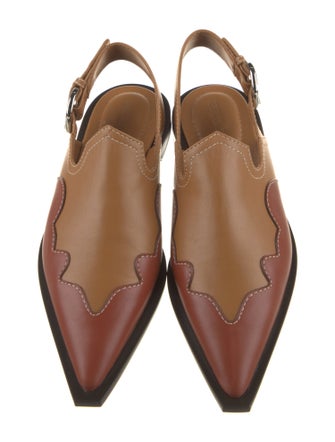 Cédric Charlier Leather Slingback Flats