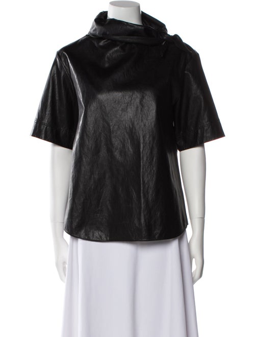 Cédric Charlier Cowl Neck Short Sleeve Blouse