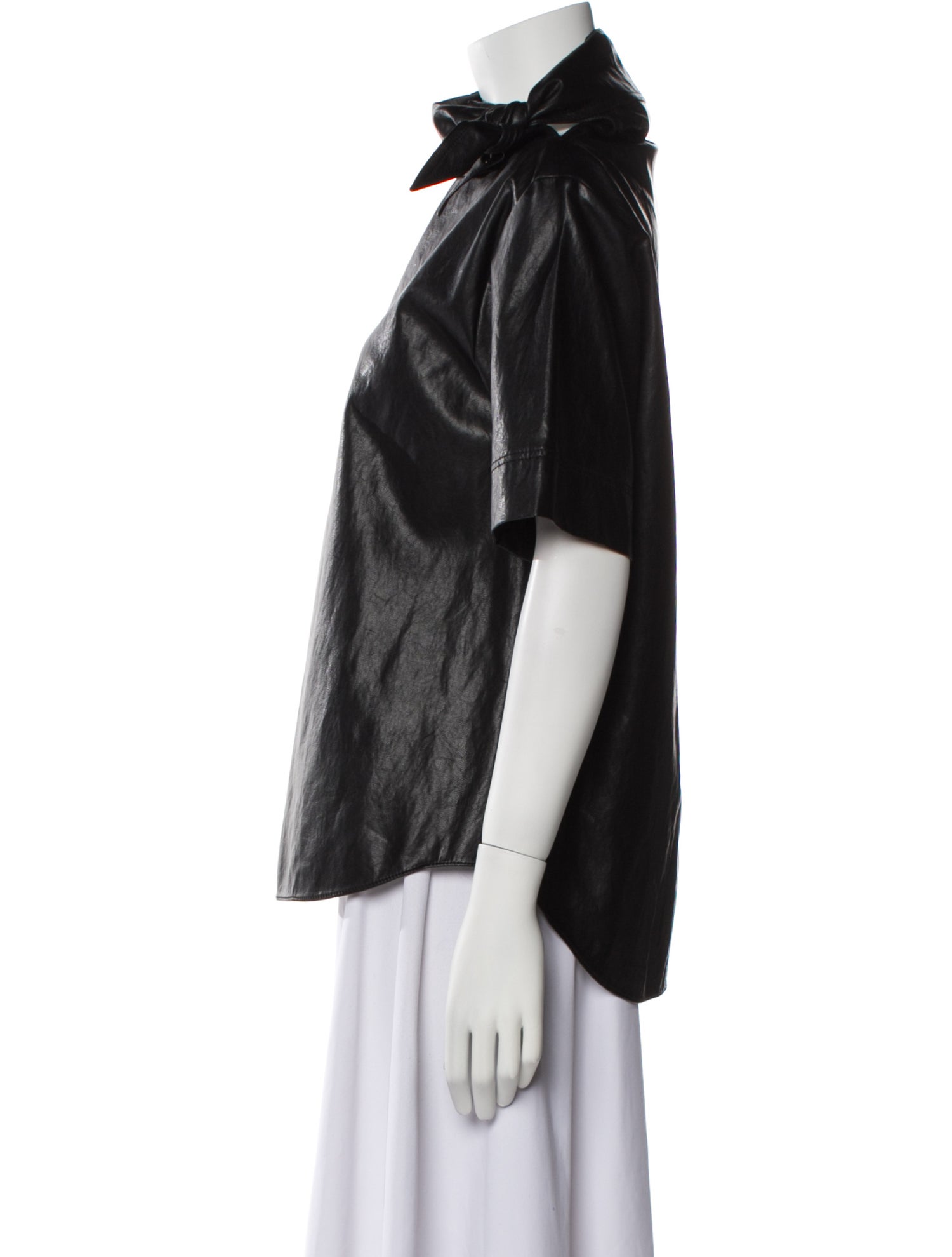 Cédric Charlier Cowl Neck Short Sleeve Blouse