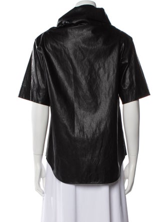 Cédric Charlier Cowl Neck Short Sleeve Blouse