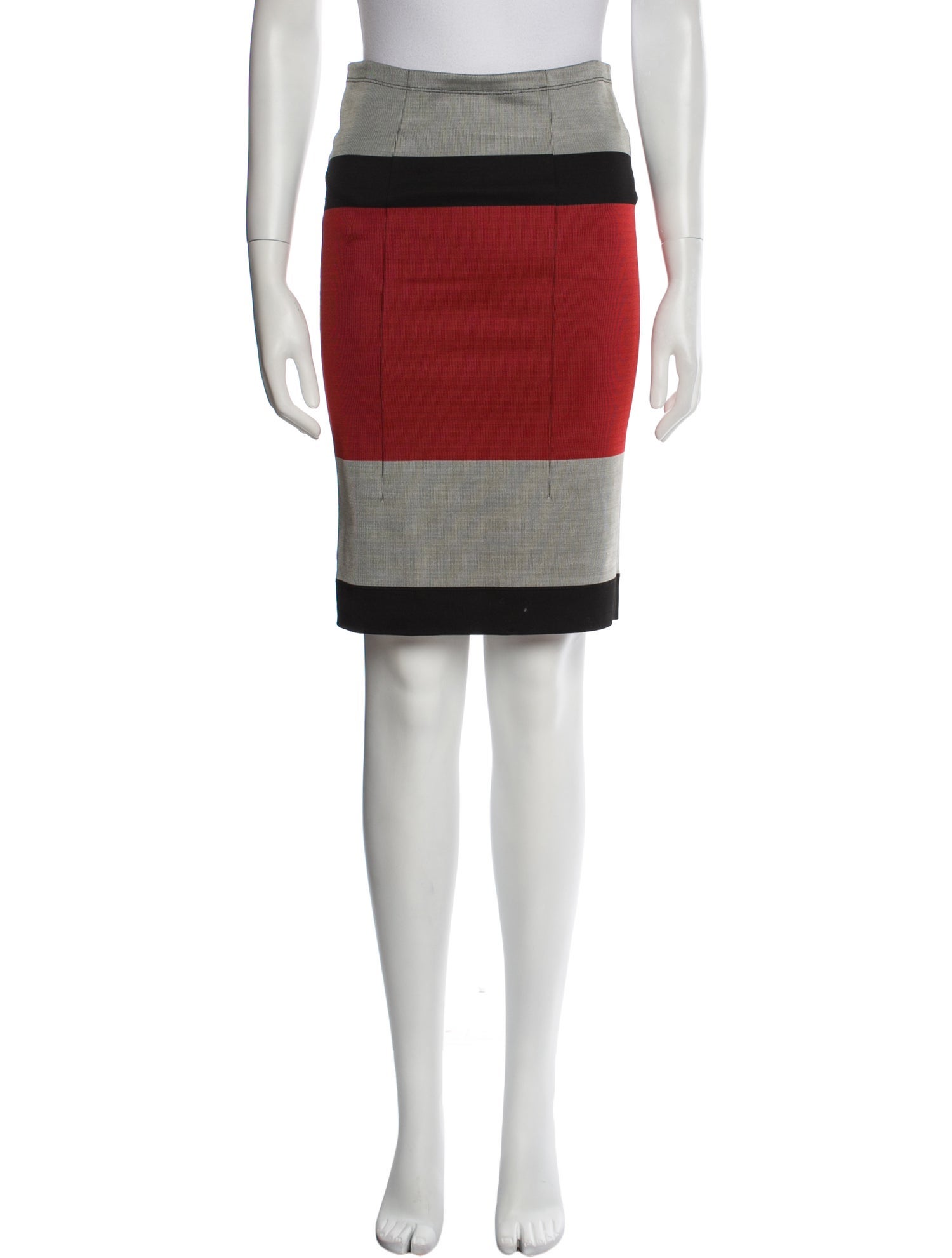 Cédric Charlier Colorblock Pattern Knee-Length Skirt
