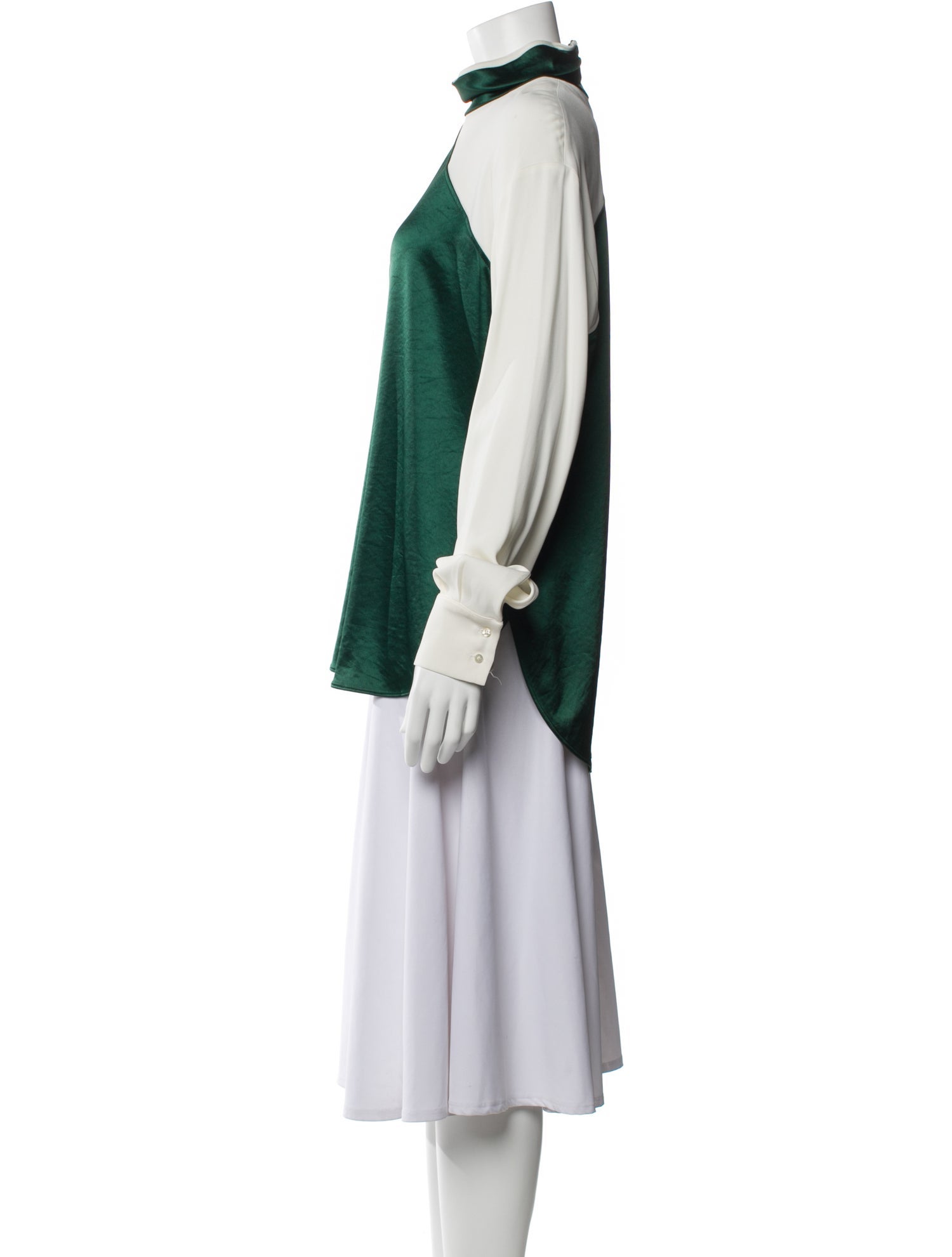 Cédric Charlier Silk Mock Neck Blouse