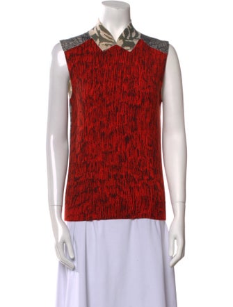 Cédric Charlier Virgin Wool Printed Top