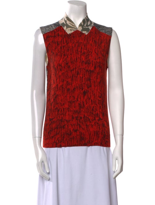 Cédric Charlier Virgin Wool Printed Top