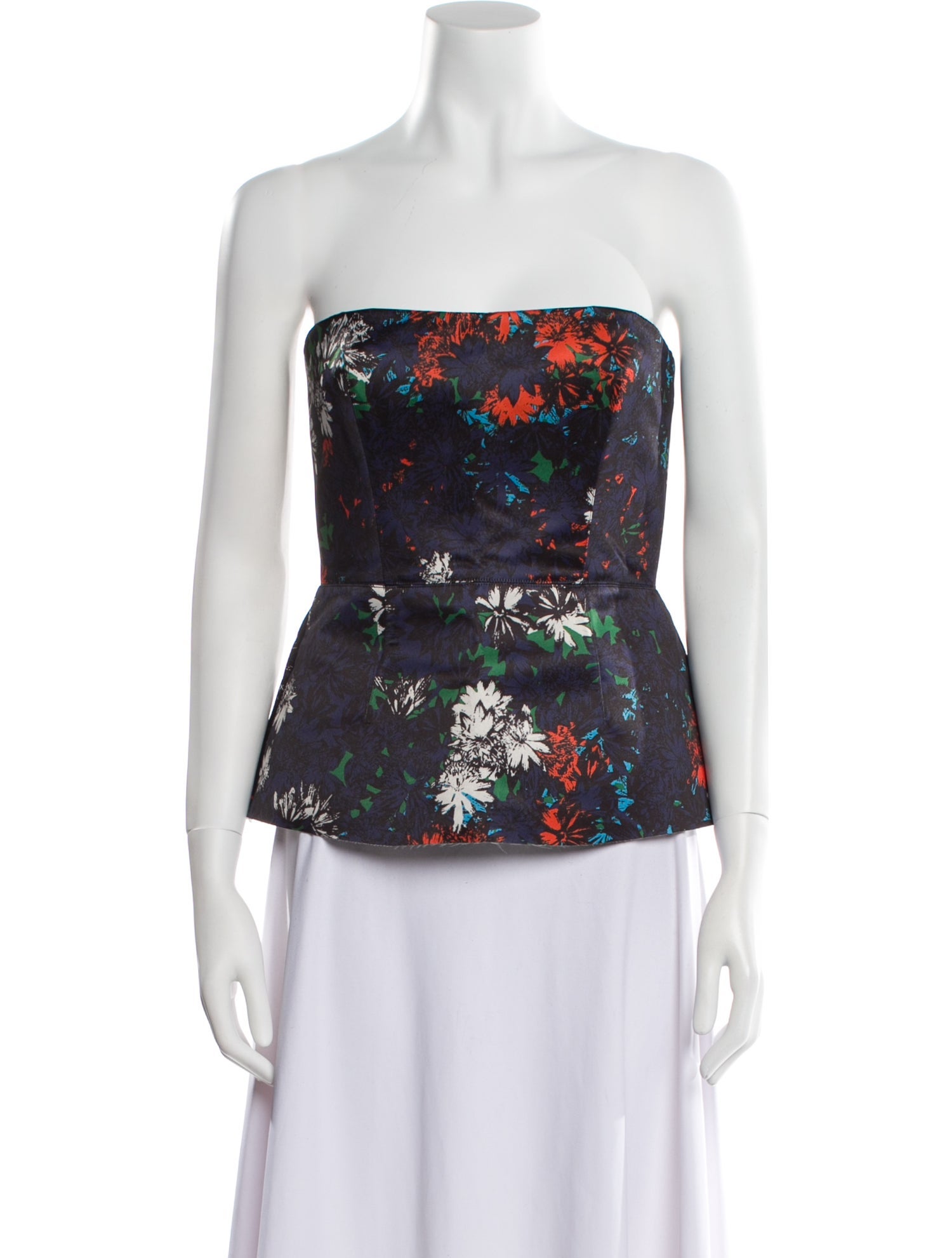 Cédric Charlier Floral Print Strapless Top w/ Tags