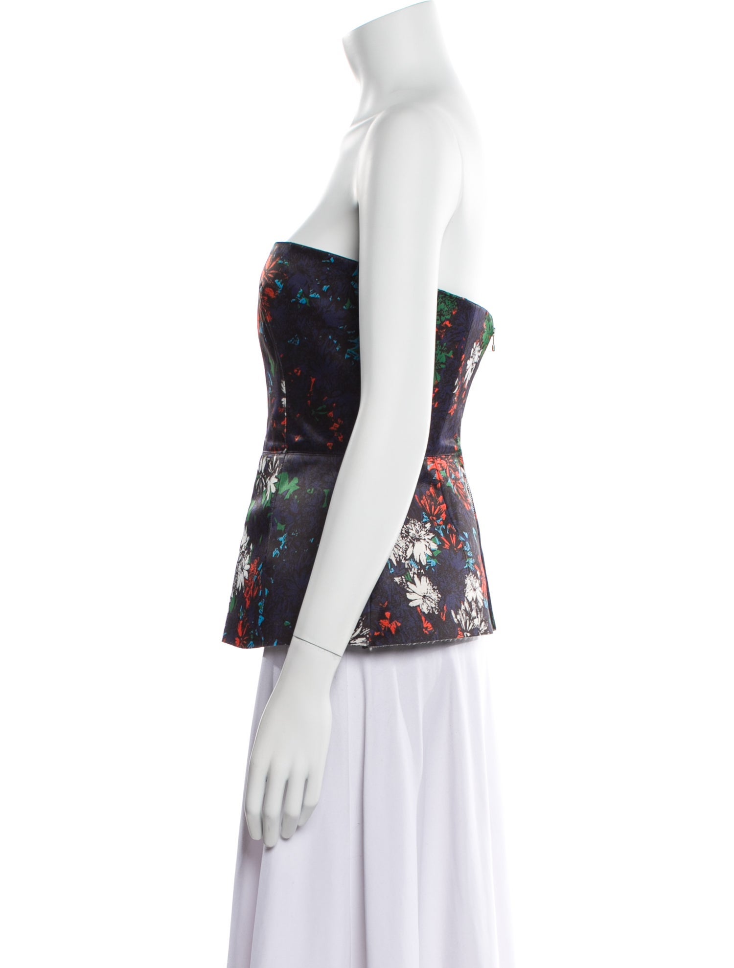 Cédric Charlier Floral Print Strapless Top w/ Tags