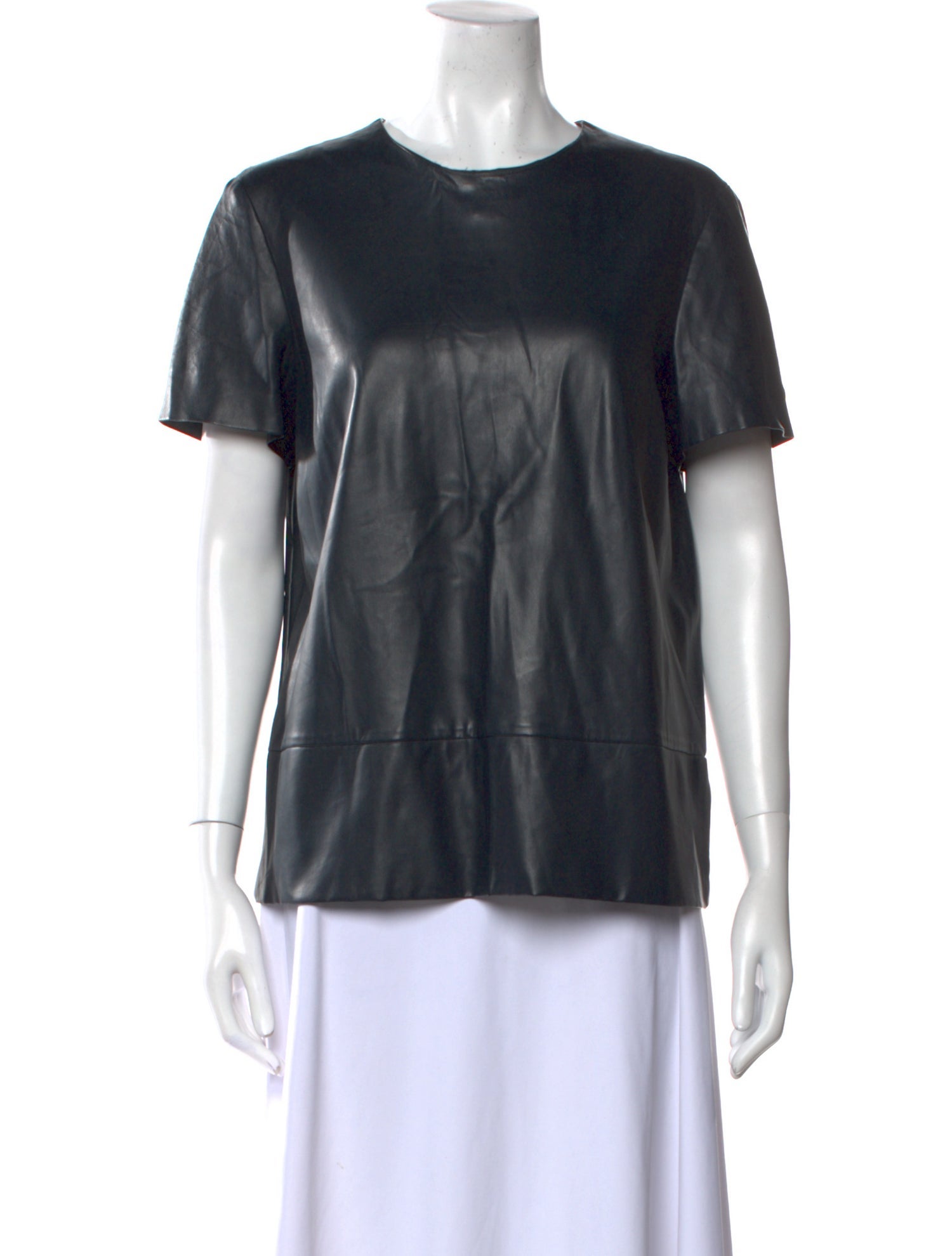 Cédric Charlier Faux Leather Crew Neck T-Shirt